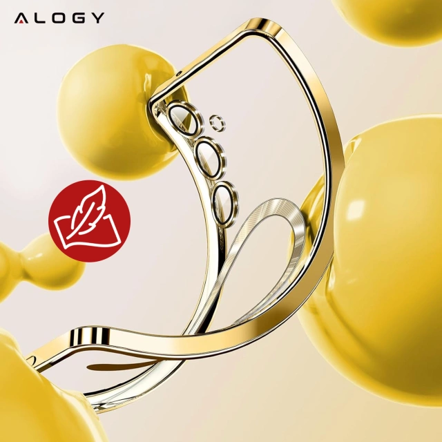 MagSafe Case for Apple iPhone 16 Pro Max Alogy Glamour Luxury Ring Case Gold-Transparent