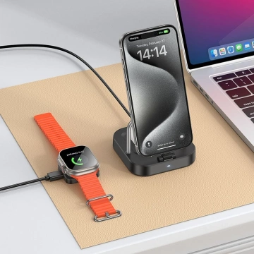 3in1 Induktives Ladegerät HOCO CQ16A Apple Watch iPhone Kopfhörer