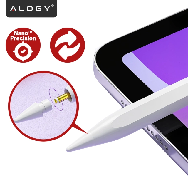 Magnetické pero Alogy pro poznámkové a skicovací pero pro Apple iPad Pro/ Air/ Mini White