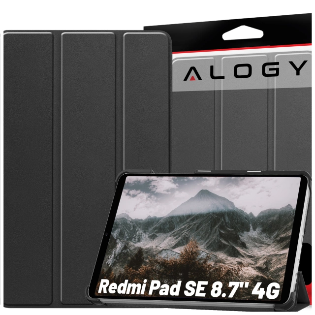 Etui ochronne do Redmi Pad SE 8.7" 4G Alogy Book Cover Case obudowa na tablet Czarne + Szkło i rysik