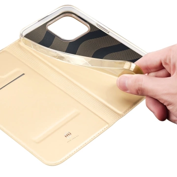 Dux Ducis Skin Pro holster case cover with flip iPhone 14 Pro gold