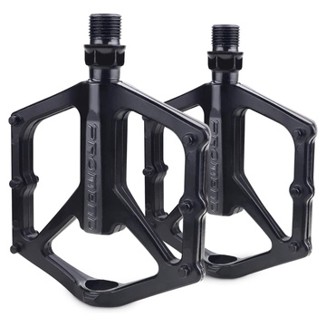 Platform bicycle pedals for MTB bicycles, aluminum 9/16" Black aluminum set [2 pcs.]