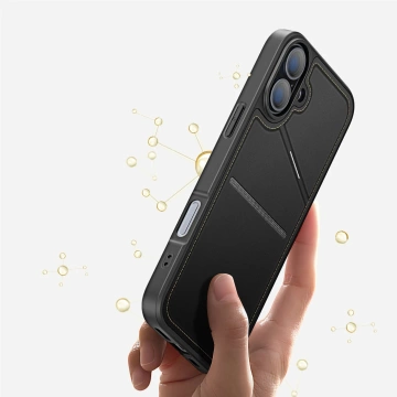 Puzdro na iPhone 16 Dux Ducis Rafi II Mag MagSafe RFID Stojan čierny