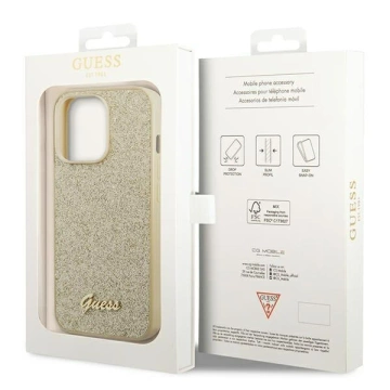 Etui Guess GUHCP14LHGGSHD für Apple iPhone 14 Pro 6,1" Złoty/Gold Hard Case Glitter Script