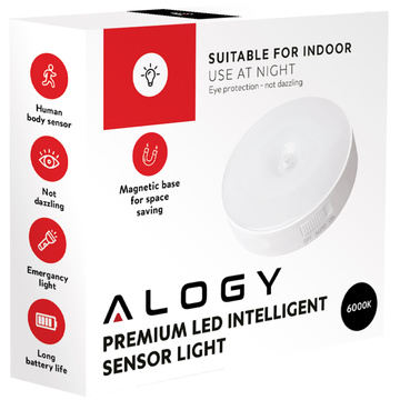 3x Лампа Світлодіодний датчик руху сутінковий нічник Alogy Sensor Light Бездротове освітлення меблів Біле світло 6000k
