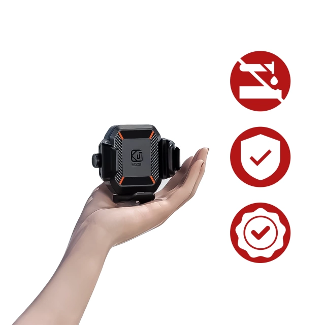 Мототримач KEWIG M11B для телефону з зарядним пристроєм QC 3.0 15W Qi Чорний