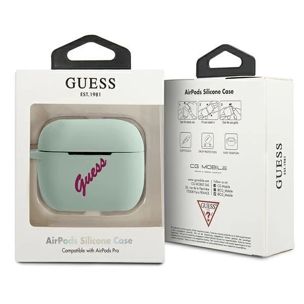 Guess GUACAPLSVSBF AirPods Pro cover blue fuchsia/blue fuschia Silicone Vintage