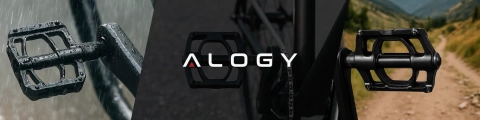 Cyklistické pedály Alogy pro silniční a horská kola, MTB platforma hliník, sada 2 kusů, hliník s trojitým ložiskem, černé