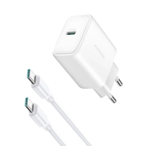 Sieťová nabíjačka Joyroom USB-C PD 30W QC SFC – biely kábel USB-C 1m