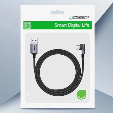 Kabel USB-A – USB-C 3A 3m Ugreen US284 70255 Kątowy Szary
