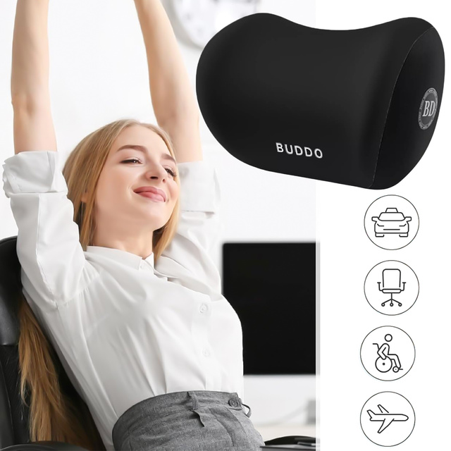 Alogy Autokissen Kopfstütze Memory Foam Schwarz