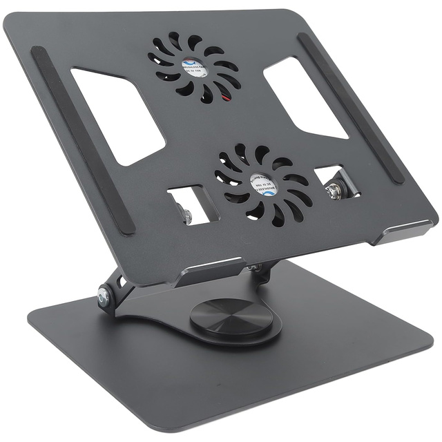Stojanový stojan na laptop stolík 17,3" nastaviteľný 360 chladiaci skladací hliník 25 x 21,7 cm Alogy Graphite