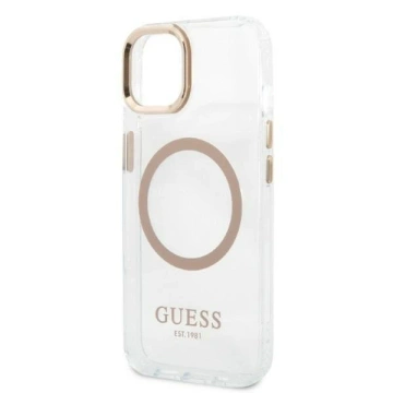 Etui Guess GUHMP13MHTRMD do Apple iPhone 13 6,1" złoty/gold hard case Metal Outline Magsafe