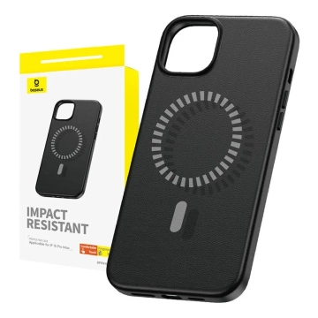 Чохол Baseus Fauxther Series Magnetic для iPhone 15 Pro Max (чорний)