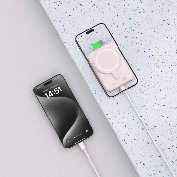 Magnetic Power Bank PB10 Lifemag Magsafe Power Bank 5000 mAh Pink