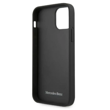 Etui Mercedes MEHCP12LPSQBK pro iPhone 12 Pro Max 6,7" černé/černé pevné pouzdro Kožený vzor hvězd