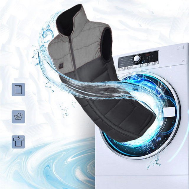 Heated Vest Heated Women's Men's Quilted Sleeveless Jacket Electric Jacket Unisex Size L Winter Warm Black Gray