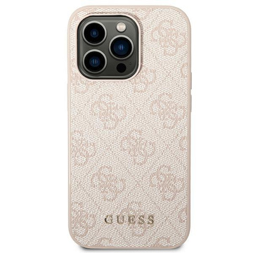 Etui Guess GUHCP14LG4GFPI для Apple iPhone 14 Pro 6,1" różowy/рожевий жорсткий чохол 4G Metal Gold Logo