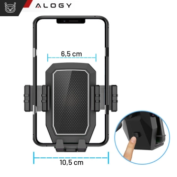 7,2-Zoll-Autotelefonhalter für LKW, Bus, LKW, Bagger, Auto, 43 cm lang, für das Cockpitfenster, Alogy, Schwarz