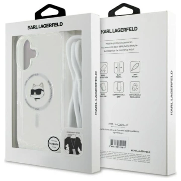 Etui Karl Lagerfeld do iPhone 16 6.1" Magsafe Hardcase Transparent IML Choupette Head