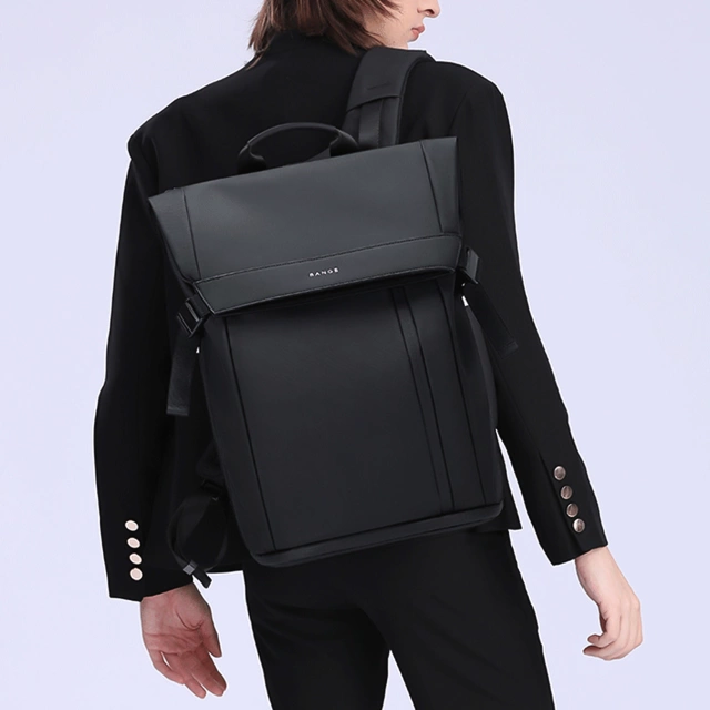 Bange wasserdichter Rucksack für 15,6-Zoll-Laptop, Stadtreisender, 45 x 30 x 16 cm, für Arbeit, Flugzeug, Herren, Damen, mit USB-Anschluss Schwarz