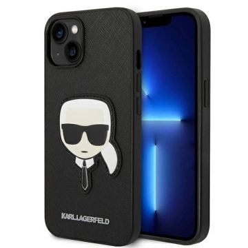 Etui Karl Lagerfeld KLHCP14MSAPKHK pro iPhone 14 Plus 6,7" pevné pouzdro Saffiano Karl`s Head Patch