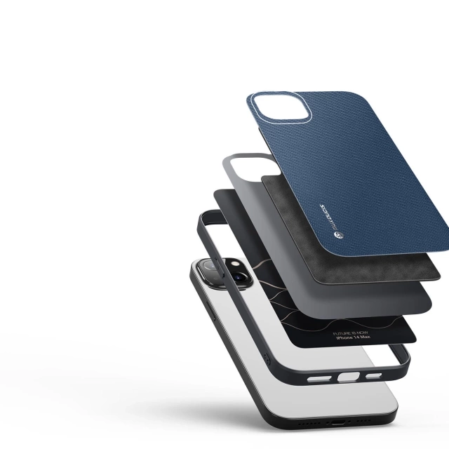 Kryt puzdra Dux Ducis Fino na iPhone 14 Plus modrý nylon