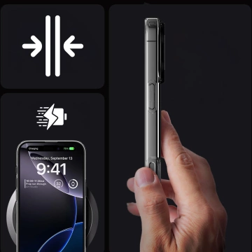 Pouzdro pro iPhone 16 Pro Max Spigen Liquid Crystal Mag Magsafe Ochranné pouzdro na telefon Clear