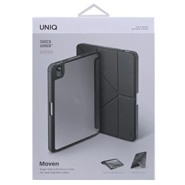UNIQ case Moven iPad Mini (2021) Antimicrobial szary/charcoal grey