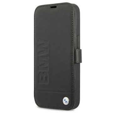 BMW BMFLBKP13SSLLBK Handyhülle für Apple iPhone 13 Mini 5.4" Schwarz/Schwarz Book Signature