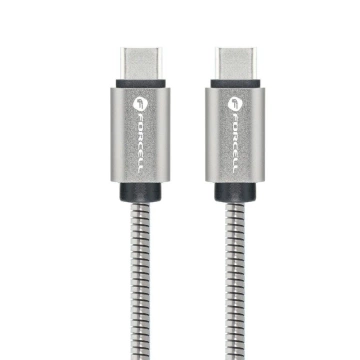 Кабель USB-C - USB-C 60 Вт 1 м Forcell Steel QC 4.0 PD CarPlay