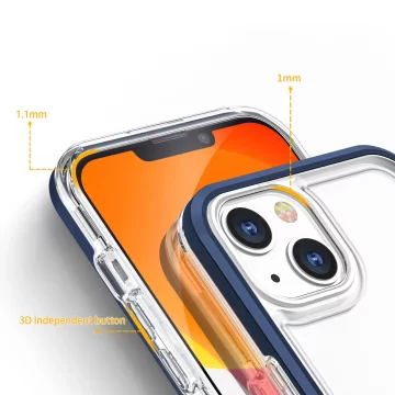 Clear 3in1 etui do iPhone 13 żelowy pokrowiec z ramką niebieski