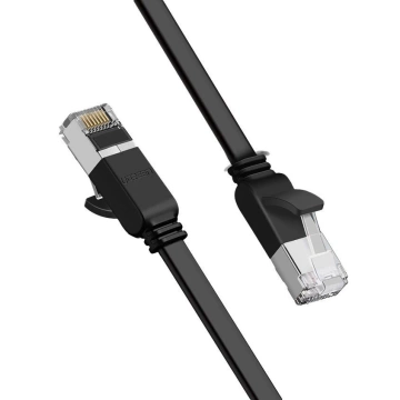 UGREEN kábel plochý internetový sieťový kábel Ethernet patch kábel RJ45 Cat 6 UTP 1000 Mbps 5 m čierny (NW101 50187)