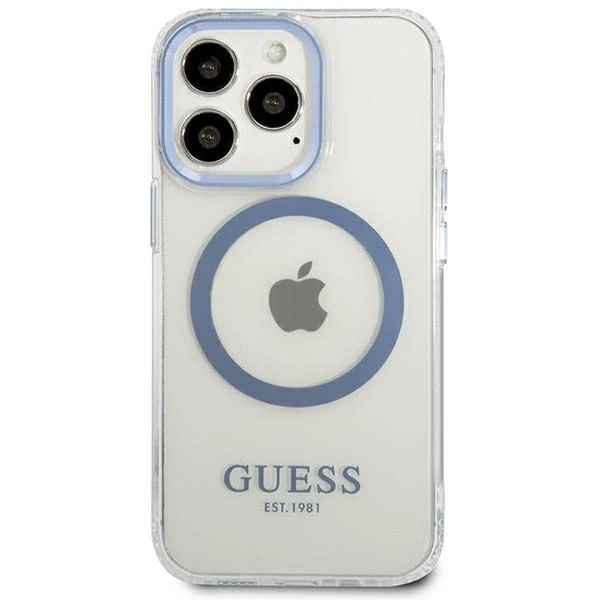 Etui Guess GUHMP13LHTRMB für iPhone 13 Pro / 13 6,1" Hartschale Metal Outline Magsafe