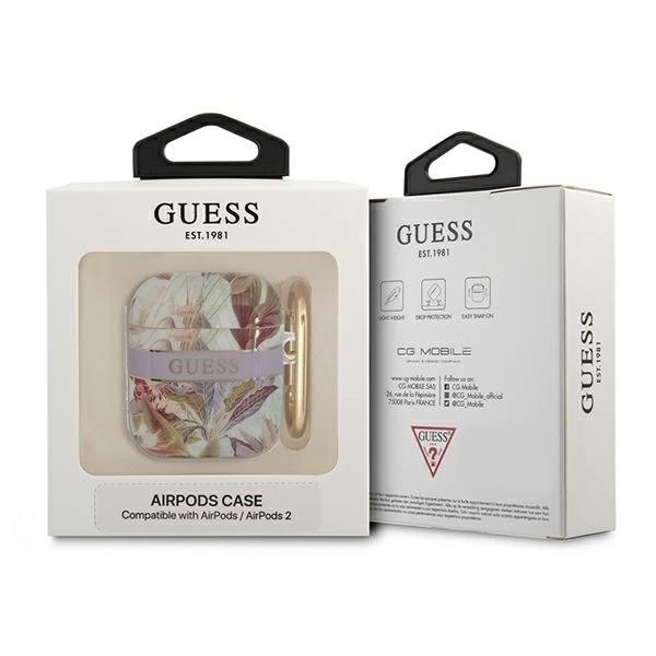 Guess GUA2HHFLU AirPods kryt fioletowy/purple Flower Strap Collection