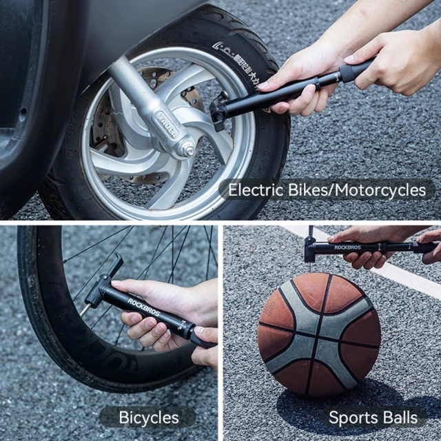 Rockbros 42320010001 hand pump for bicycle screwdriver - black