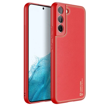 Dux Ducis Yolo elegant case cover made of ecological leather for Samsung Galaxy S22 (S22 Plus) red