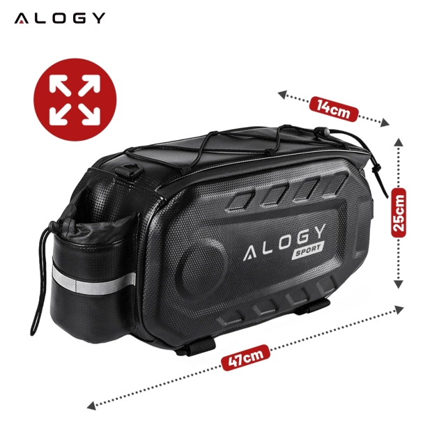 Alogy Sport RoadGear™ Schwarze 17L Hecktaschen-Gepäckträgertasche, wasserdicht