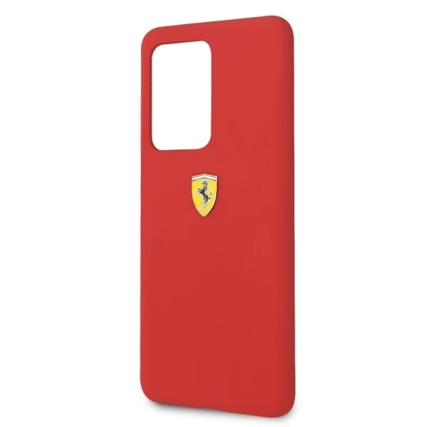 Pevné puzdro Ferrari pre Samsung Galaxy S20 Ultra červené/červené silikónové puzdro