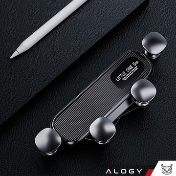 Držiak na telefón do auta na mriežku do auta, gravitačný, pre vzduchový otvor Alogy Airvent Black