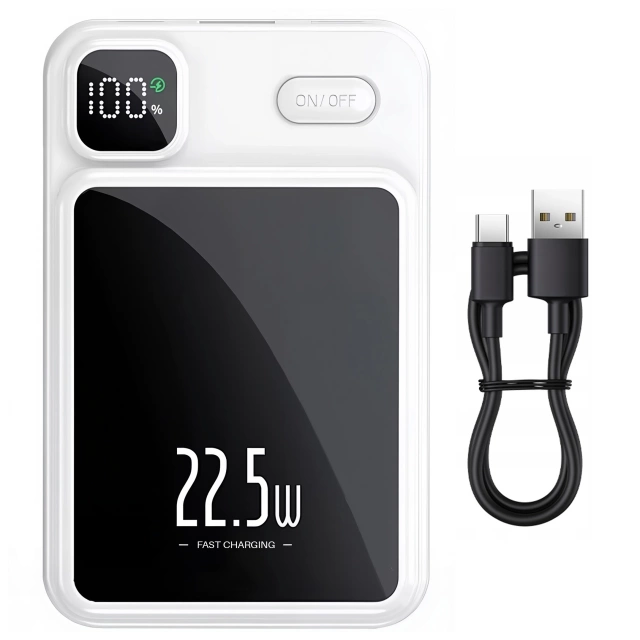 PowerBank Alogy MagCharge 22,5W PD20W PowerDelivery rýchle nabíjanie 10000mAh bezdrôtové pre MagSafe White