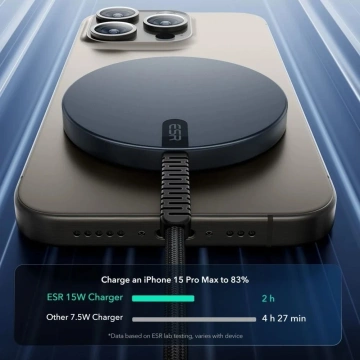 Esr Halolock Qi2 Mini Magnetic Magsafe Wireless Charger 15W Чорний індуктивний зарядний пристрій