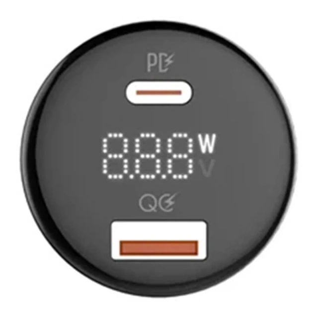 Автомобільний зарядний пристрій LDNIO C101, USB USB-C, кабель USB-C – USB-C 100 Вт (чорний)