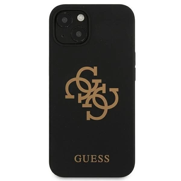 Guess GUHCP13SLS4GGBK iPhone 13 mini 5,4" čierne/čierne pevné puzdro Silikónové 4G logo