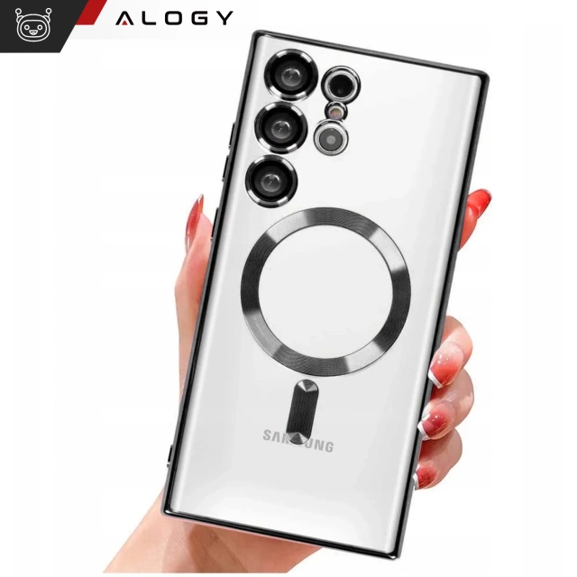 Pouzdro Alogy LuxeShield™️ Glamour Luxusní Kryt s Krytem Fotoaparátu pro Samsung Galaxy S25 Ultra, Černé