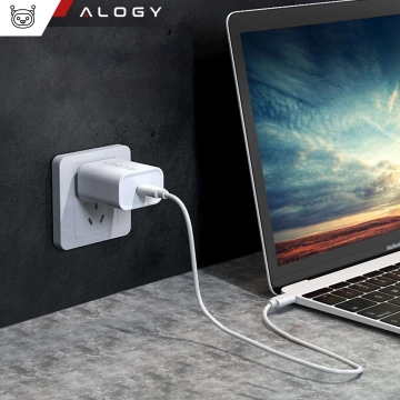 Rýchla 30W USB-C nástenná nabíjačka USB typ C GaN PD pre iPhone Alogy kocka Biela