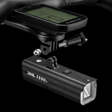 Lampka rowerowa Rockbros RHL1500 1500 lm + powerbank 5000 mAh IPX6 – czarna