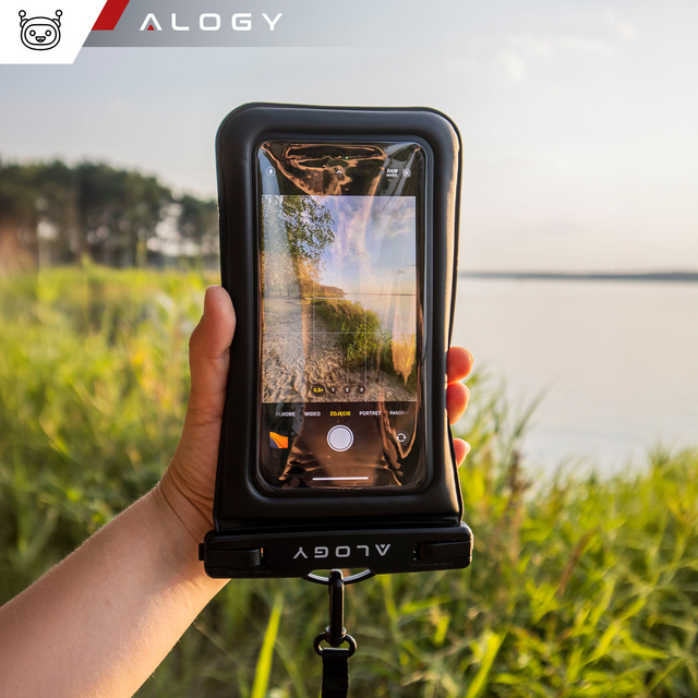 2x Etui wodoodporne wodoszczelne na telefon do 7.5" wypornościowe na basen kajak Case futerał do wody Alogy Czarne