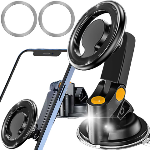 Magnetický držák telefonu do auta do auta, auta, okna, kokpitu, palubní desky, telefonu, Mag Safe Alogy, Černá