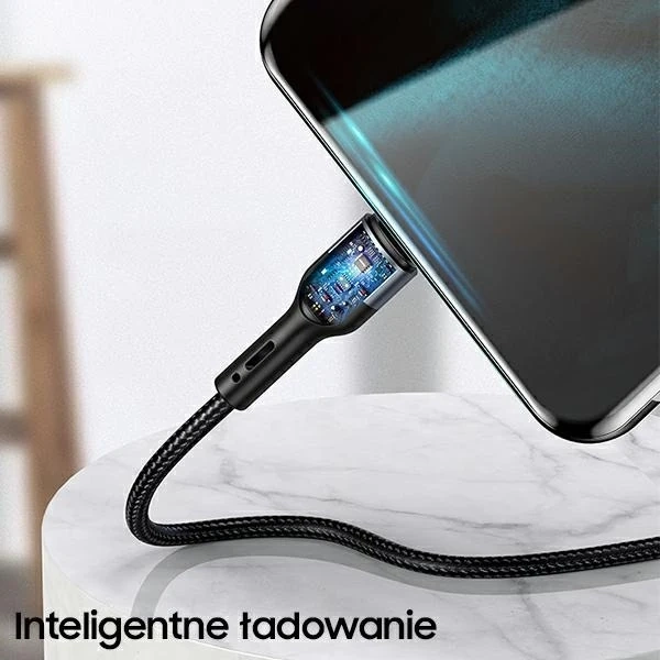 USAMS Geflochtenes Kabel U55 2A USB-C 1St für Set U55 grün